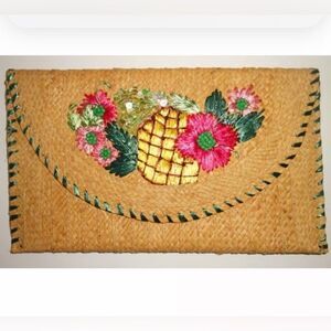 Lilly Pulitzer Happy Hour Straw Clutch with Embroidery